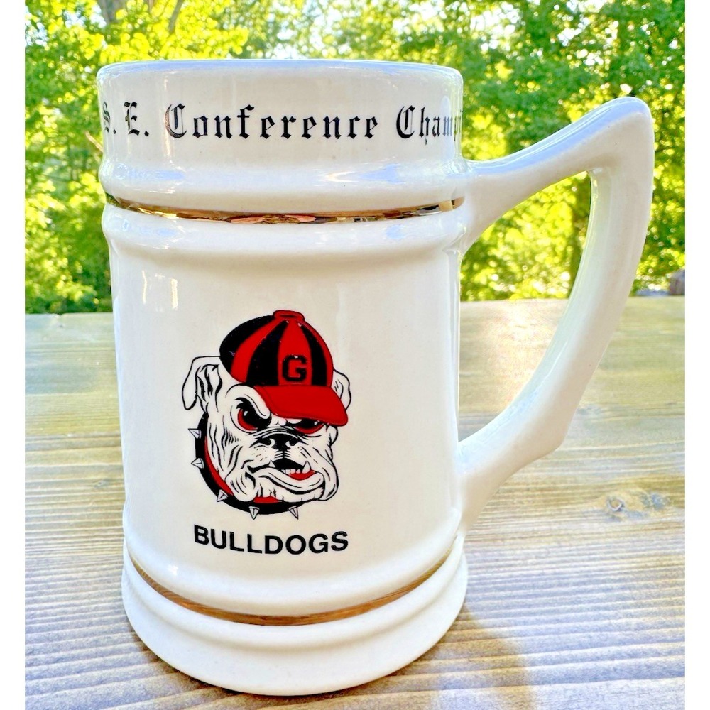 Georgia Bulldogs 1982 SEC Champions Stein Mug UGA Perfect Season 11-0 RARE